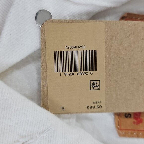 NEW Levi's Jacket Men's Size S White Denim Trucker Biker Jacket 723340292 NWT - Picture 8 of 15